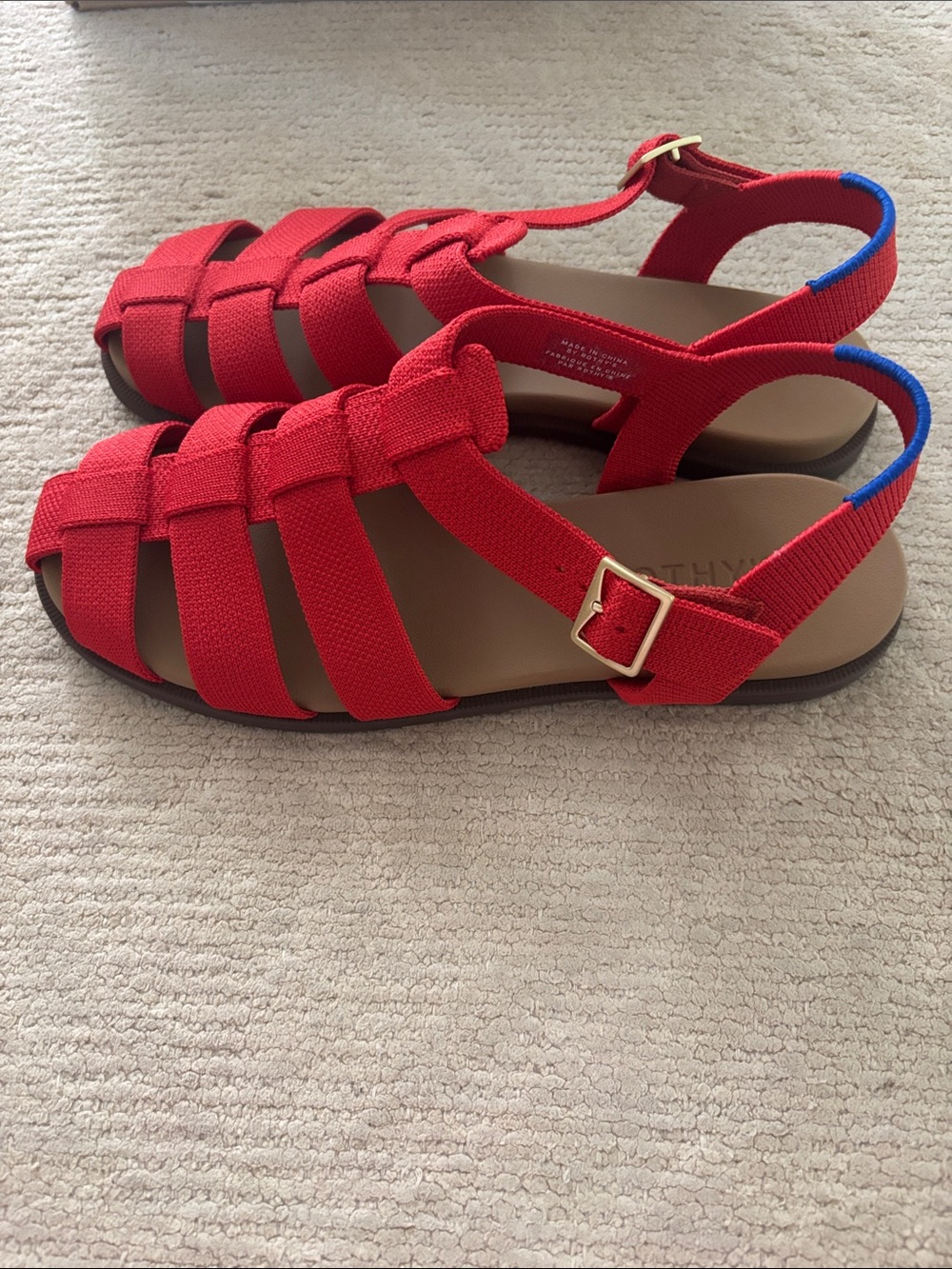 Rothy's Red Strappy Fisherman Sandals - Picture 3 of 5